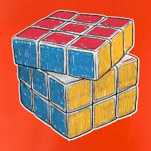 Rubikova kostka kreslená