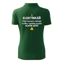 Elektrikář - hlavní jistič - Nápis na zádech