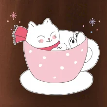 Vánoční kočka v hrnečku