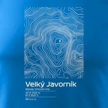 Velký Javorník - vrstevnice v obdélníku