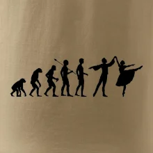 Evoluce tanec - muž a žena se sukní