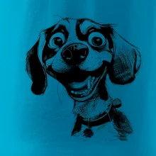 Černobílá karikatura bígl