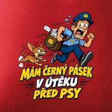 Černý pásek v útěku před psy