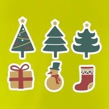 Vánoční sada - stromky a dárky