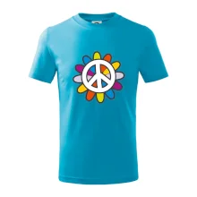 Peace symbol s kreslenou květinou