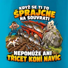 Pluh zaseknutý o balvan na souvrati