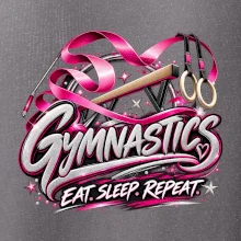 Gymnastická stuha a kruhy eat sleep repeat
