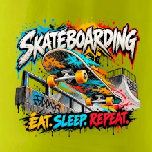 Skateboard ve street stylu eat sleep repeat