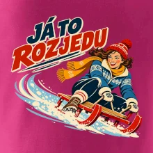 Rodinná vánoční trička - Já to rozjedu máma sáňkování