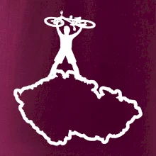 Mapa ČR - cyklista na prsou