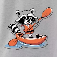 Mýval v kajaku kreslený