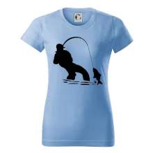 Rybář tahající rybu