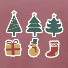Vánoční sada - stromky a dárky