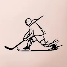 Kreslený hokejista tučnou fixou