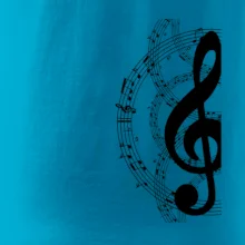 Houslový klíč a noty