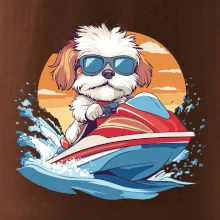 Bišonek na vodním skútru