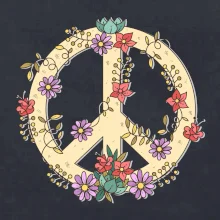 Peace symbol pískový