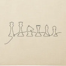 Šachové figurky v řadě - obrys