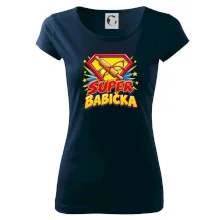 Super babička komiksový znak s válečkem a brýlemi