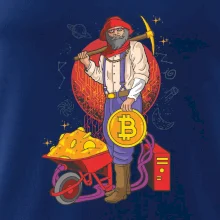 Horník těží bitcoiny