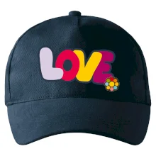 Love nápis s květinou