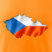 Česká vlajka v obrysu republiky