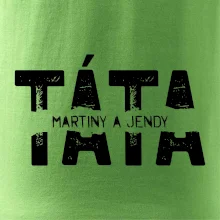 Černý nápis táta a jména dětí