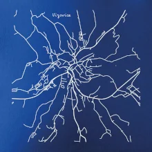 Černobílá mapa Vizovice