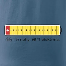 1 % nohy, 99 % elektřina
