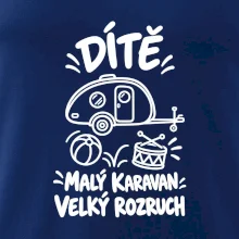 Dítě malý karavan velký rozruch bílý linkový potisk
