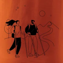 Kreslený pár na výletě