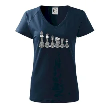 Šachové figurky v řadě - kreslené