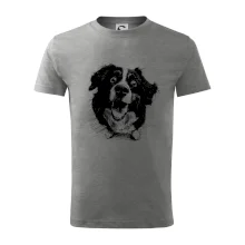 Černobílá karikatura Bernský salašnický pes