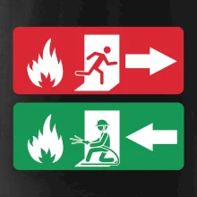 Lidé utíkají, hasiči přibíhají