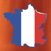Francouzská vlajka mapa obrys