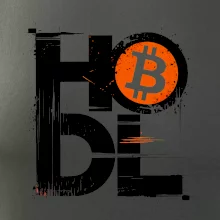 Hodl velký nápis a logo BTC
