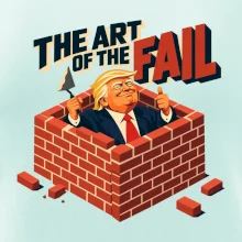 Donald Trump zazděný ve vlastní zdi