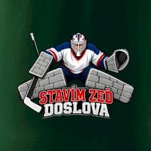 Hokejový brankář staví zeď