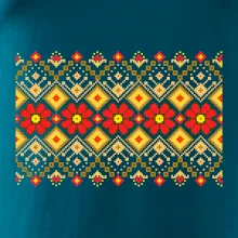 Ukrajinský vzor  - Červené květiny