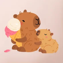 Kapybara se zmrzlinou