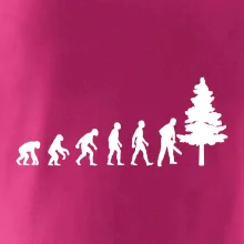 Evoluce dřevorubec - pila a strom