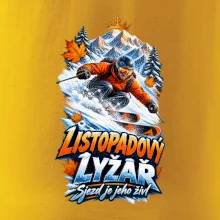 Listopadový lyžař král zasněžených svahů