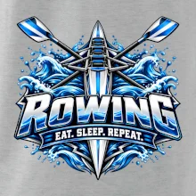Veslařská loď se zkříženými vesly eat sleep repeat