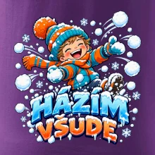 Rodinná vánoční trička - Házím všude dítě sněhová bitva