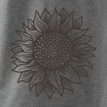 Slunečnice kreslená černobílá