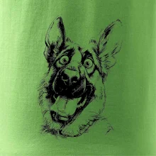 Černobílá karikatura Německý ovčák