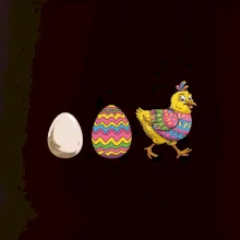 Evoluce vajíčka - velikonoce - slepice