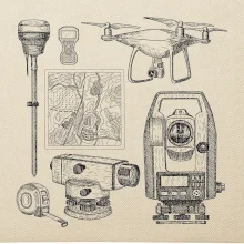 Geodet teodolit dron
