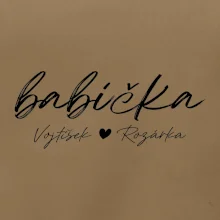 Babička Tričko se jmény dětí psací písmo