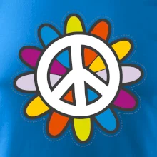 Peace symbol s kreslenou květinou